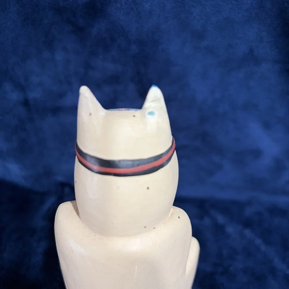 VTG Whimsical Folk Art Cat Figurines Set Of 4 Mid Century Eclectic Boho Decor